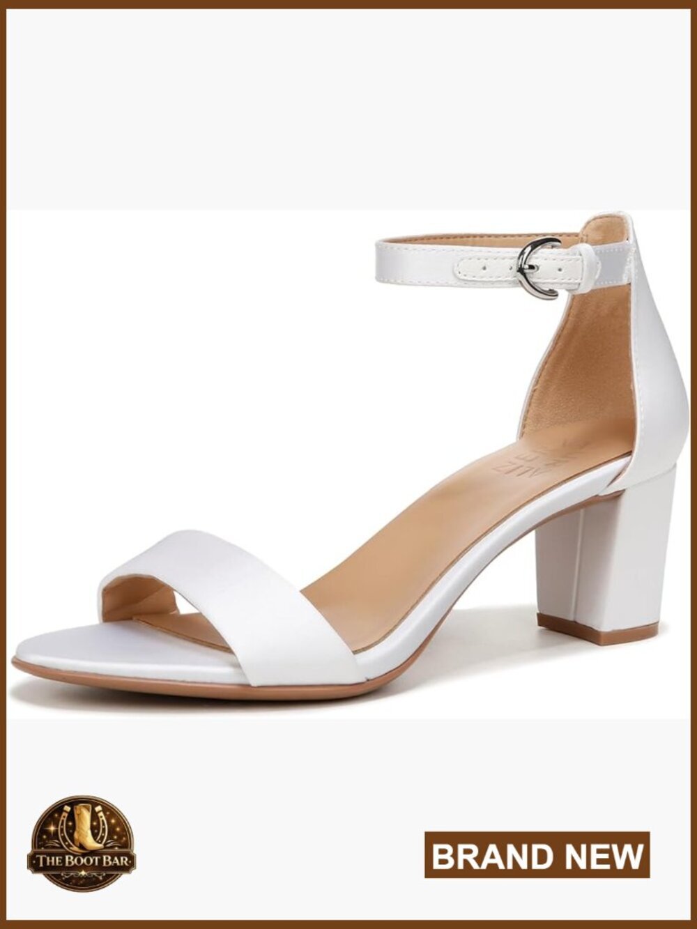 Heeled Sandals with Block Heel and Ankle Strap